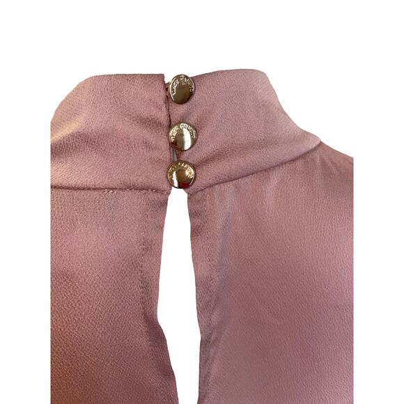 Vince Camuto Satin Rosy Taupe Top, Hi-Lo Hem, Flowy, Flattering, Ladies Large - Picture 4 of 6
